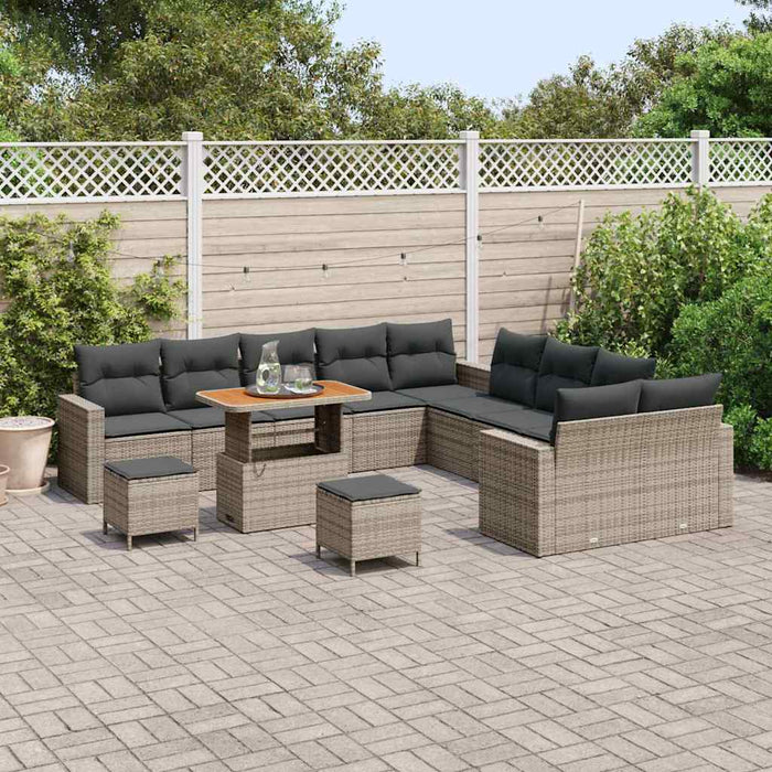 Set de canapele pentru grădină 13 pcs Gri poliratan - WALTI WALTI