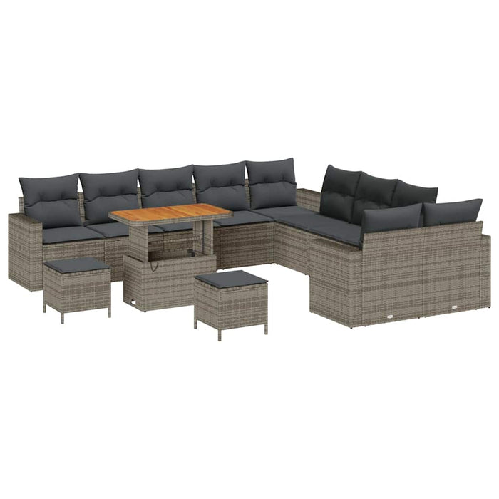 Set de canapele pentru grădină 13 pcs Gri poliratan - WALTI WALTI