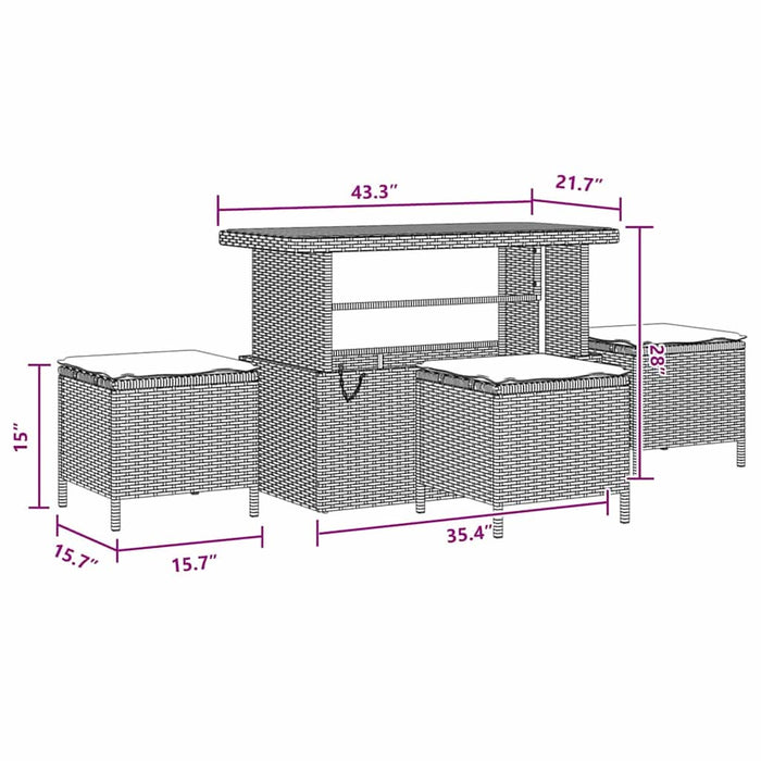 Set de canapele pentru grădină 14 pcs Negru poliratan - WALTI WALTI
