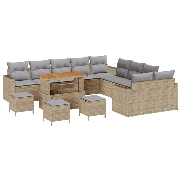 Set de canapele pentru grădină 14 pcs Bej poliratan - WALTI WALTI