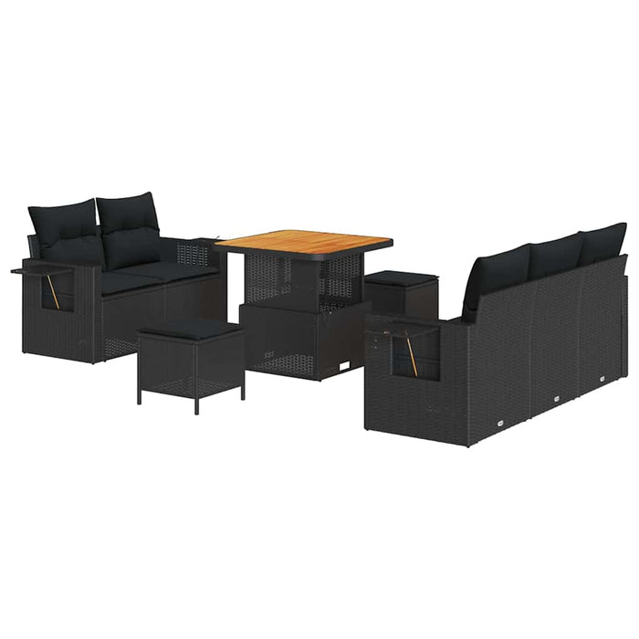 Set de canapele pentru grădină 8 pcs Negru poliratan - WALTI WALTI