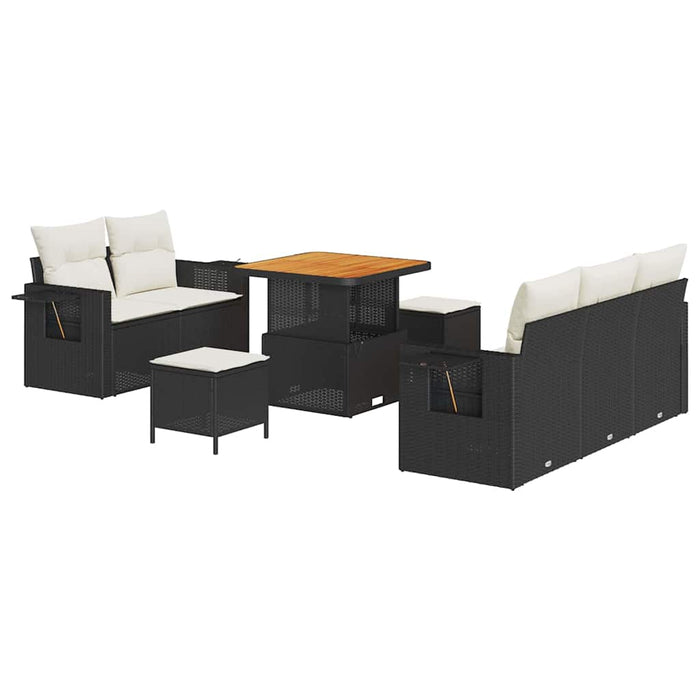 Set de canapele pentru grădină 8 pcs Negru poliratan - WALTI WALTI