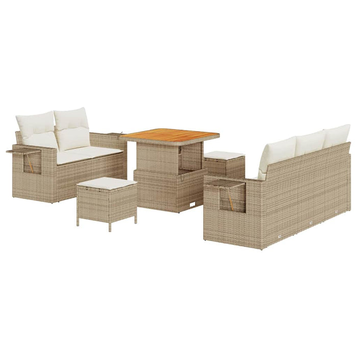 Set de canapele pentru grădină cu pernă 8 pcs Bej poliratan - WALTI WALTI