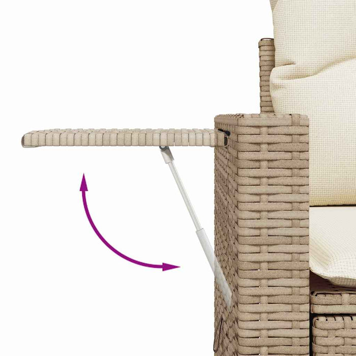 Set de canapele pentru grădină cu pernă 8 pcs Bej poliratan - WALTI WALTI