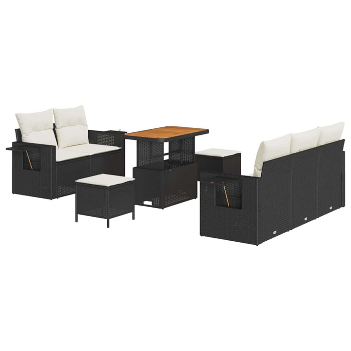 Set de canapele pentru grădină 8 pcs Negru poliratan - WALTI WALTI