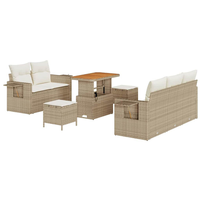 Set de canapele pentru grădină cu pernă 8 pcs Bej poliratan - WALTI WALTI