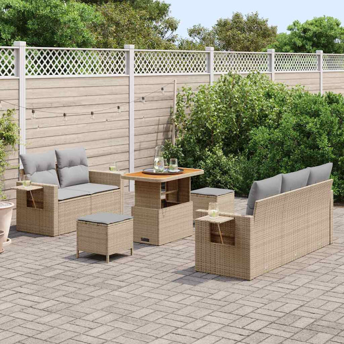 Set de canapele pentru grădină 8 pcs Bej poliratan - WALTI WALTI