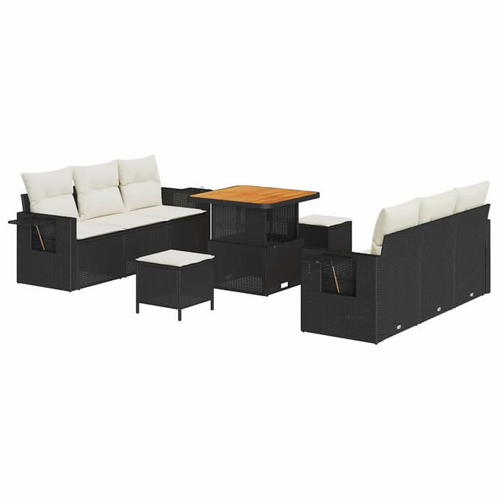 Set de canapele pentru grădină 9 pcs Negru poliratan - WALTI WALTI