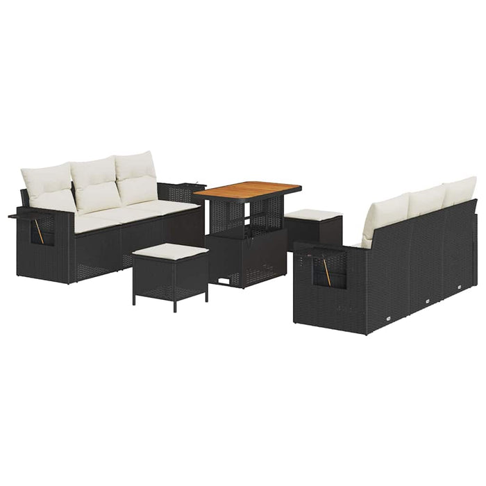 Set de canapele pentru grădină 9 pcs Negru poliratan - WALTI WALTI
