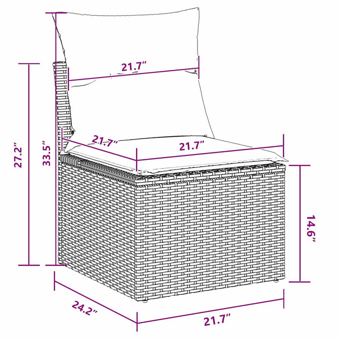 Set de canapele pentru grădină 10 pcs Negru poliratan - WALTI WALTI
