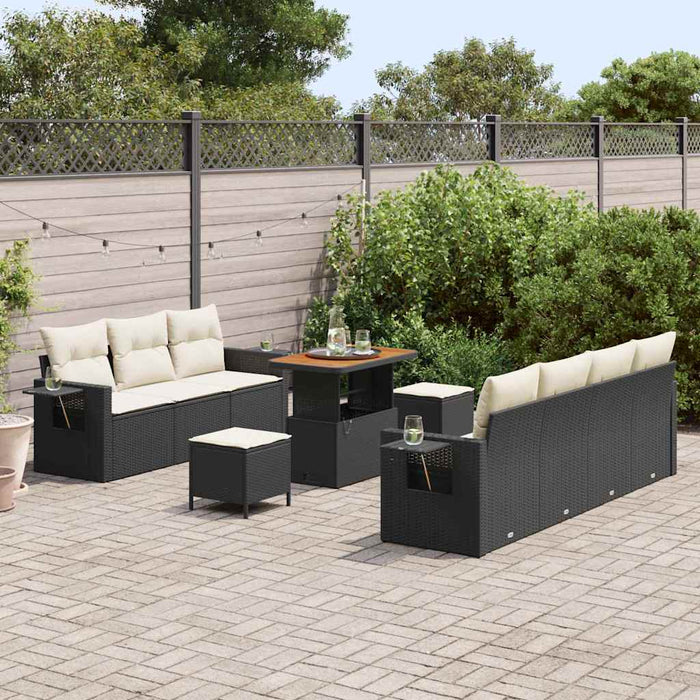 Set de canapele pentru grădină 10 pcs Negru poliratan - WALTI WALTI