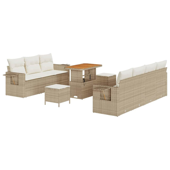 Set de canapele pentru grădină 10 pcs Bej poliratan WALTI