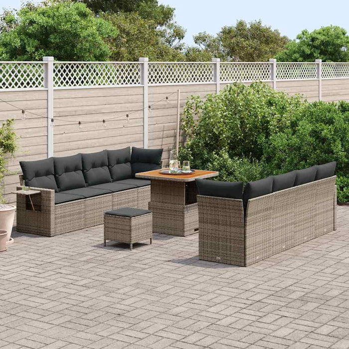 Set de canapele pentru grădină 11 pcs Gri Rattan poli - WALTI WALTI