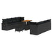 Set de canapele pentru grădină 11 pcs Negru Rattan poli - WALTI WALTI