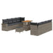 Set de canapele pentru grădină 11 pcs Gri Rattan poli - WALTI WALTI