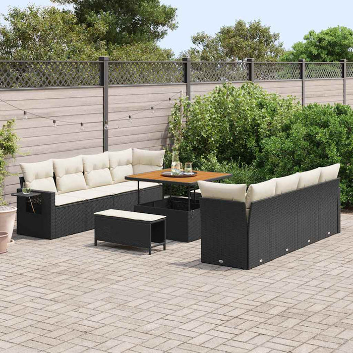 Set de canapele pentru grădină 11 pcs Negru Rattan poli - WALTI WALTI