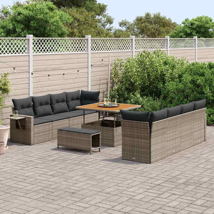 Set de canapele pentru grădină 11 pcs Gri Rattan poli - WALTI WALTI
