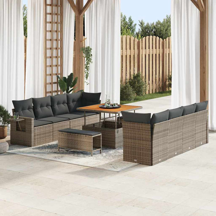 Set de canapele pentru grădină 11 pcs Gri Rattan poli - WALTI WALTI