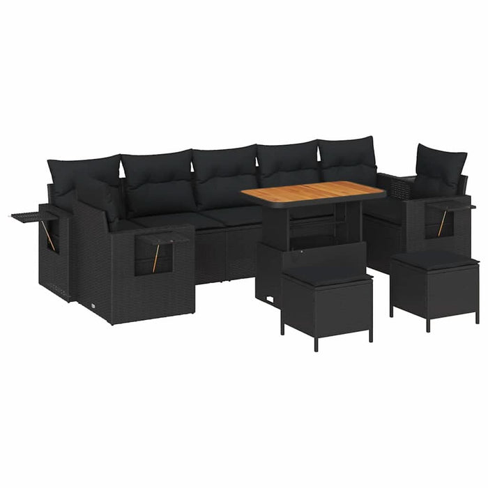 Set de canapele pentru grădină 10 pcs Negru poliratan - WALTI WALTI