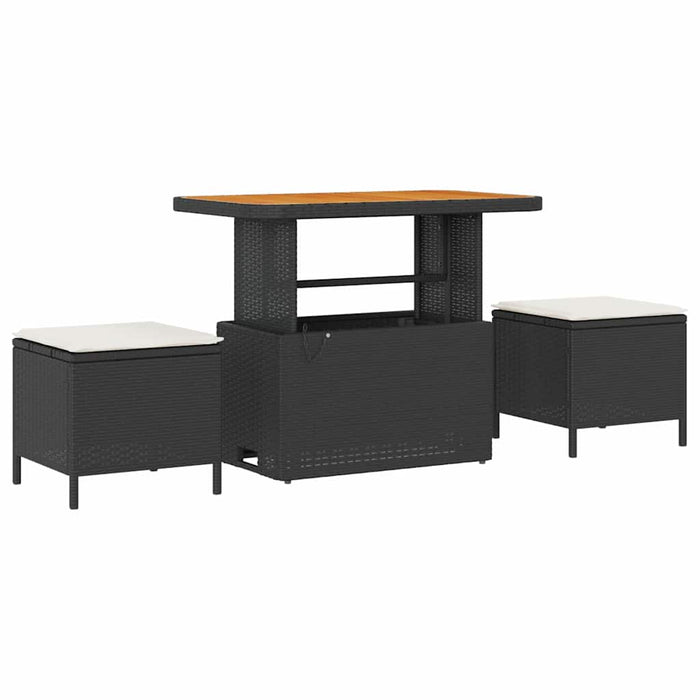 Set de canapele pentru grădină 8 buc. Negru poliratan WALTI