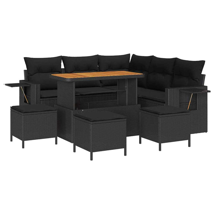 Set de canapele pentru grădină 9 pcs Negru poliratan - WALTI WALTI