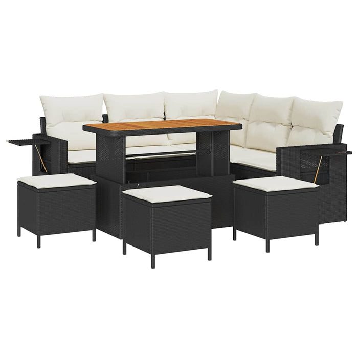 Set de canapele pentru grădină 9 pcs Negru poliratan - WALTI WALTI