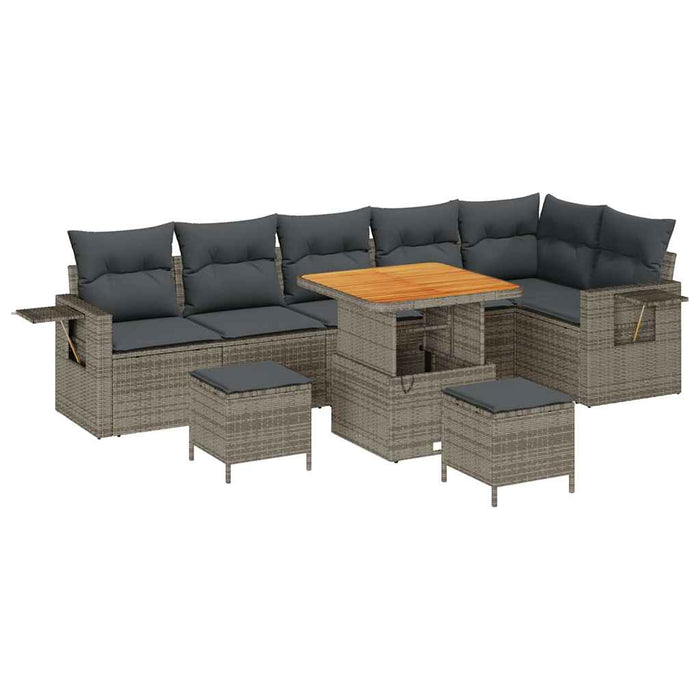 Set de canapele pentru grădină 9 pcs Gri poliratan - WALTI WALTI