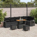 Set de sofa pentru grădină de 9 piese cu perne din ratan poli negru și acacia - WALTI WALTI