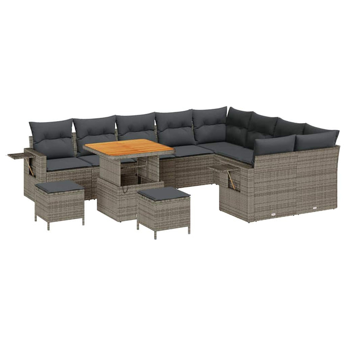 Set de canapele pentru grădină 12 pcs Gri poliratan - WALTI WALTI