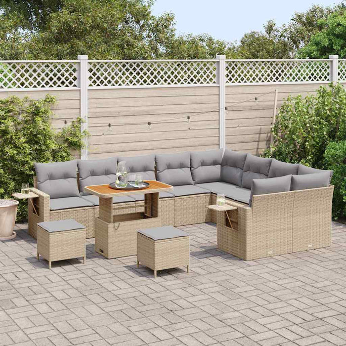 Set de canapele pentru grădină 12 pcs Bej poliratan - WALTI WALTI