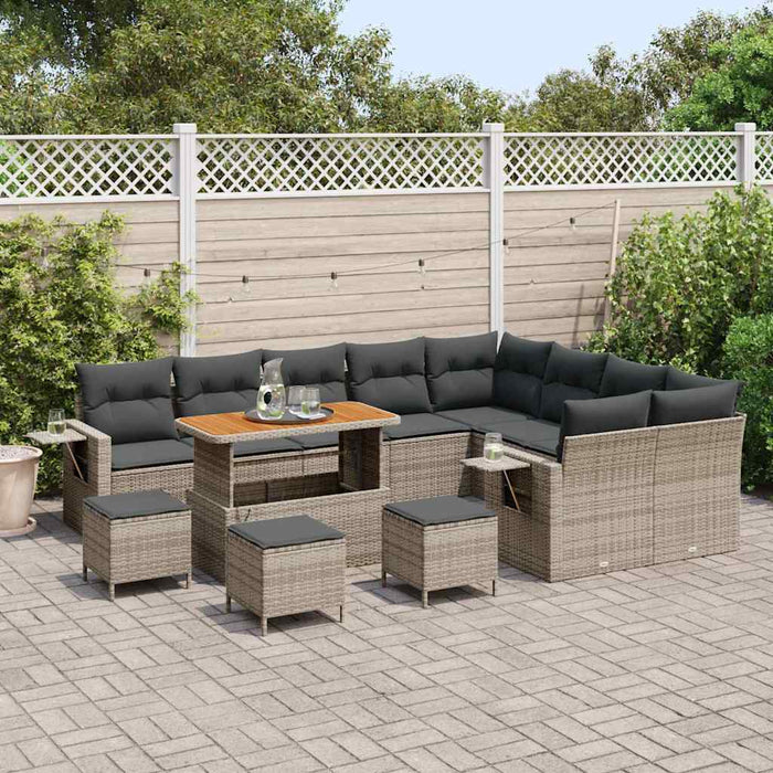 Set de canapele pentru grădină 13 pcs Gri poliratan - WALTI WALTI