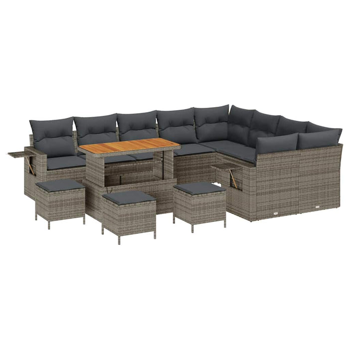 Set de canapele pentru grădină 13 pcs Gri poliratan - WALTI WALTI