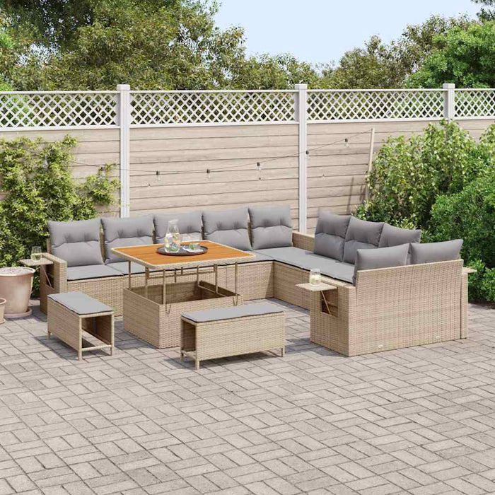 Set de canapele pentru grădină 13 pcs Bej poliratan - WALTI WALTI