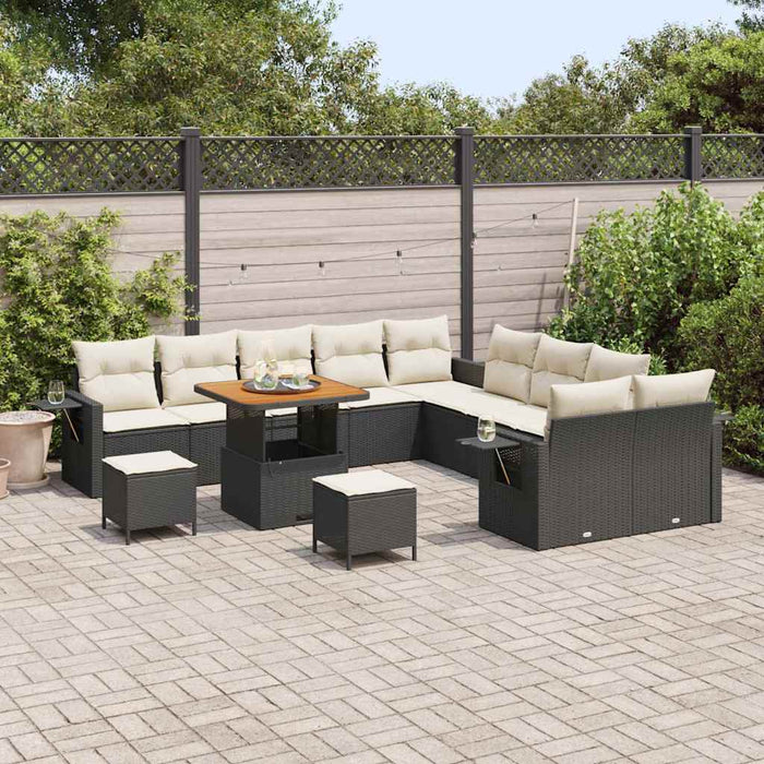 Set de canapele pentru grădină 13 pcs Negru poliratan - WALTI WALTI