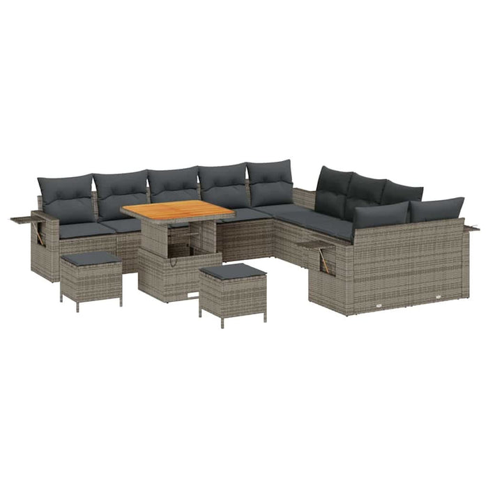 Set de canapele pentru grădină 13 pcs Gri poliratan - WALTI WALTI