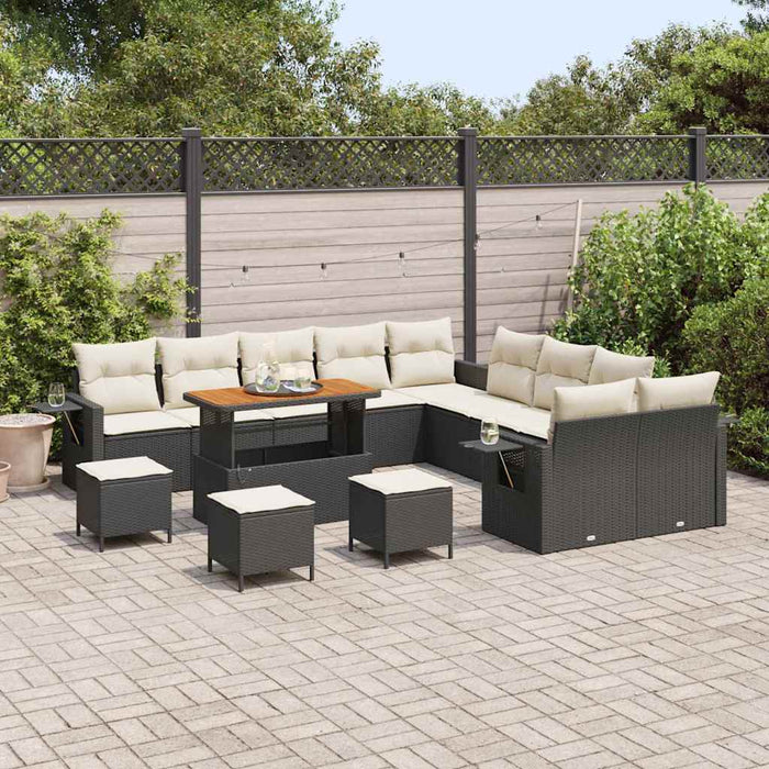 Set de canapele pentru grădină 14 pcs Negru poliratan - WALTI WALTI
