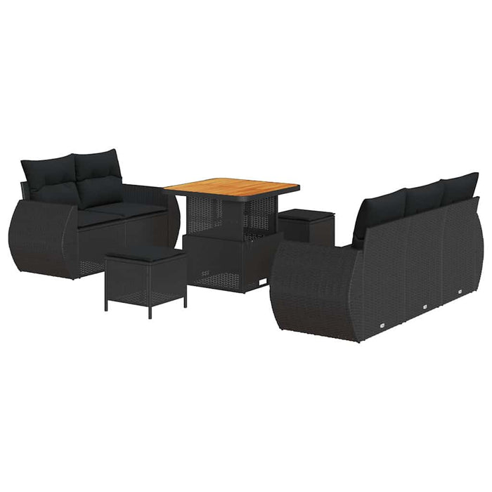 Set de canapele pentru grădină 8 pcs Negru poliratan - WALTI WALTI