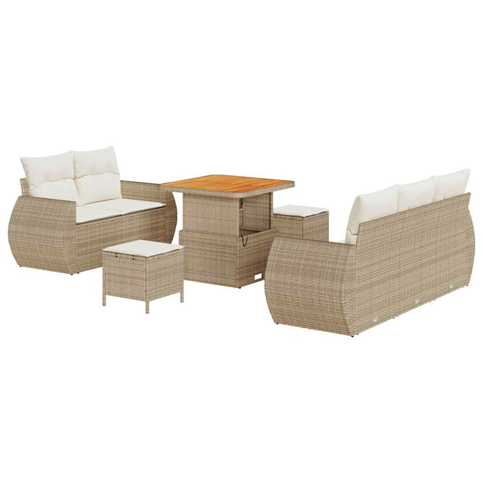 Set de canapele pentru grădină 8 pcs Bej poliratan WALTI