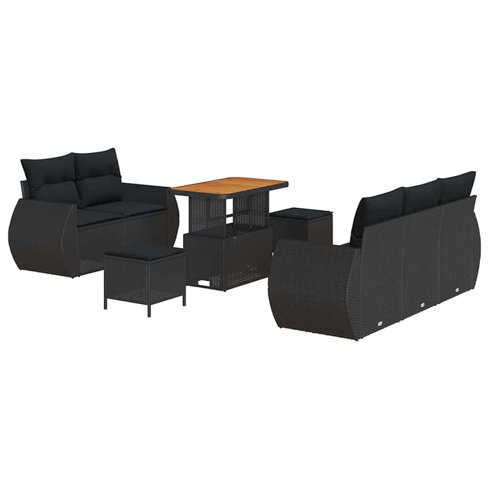 Set de canapele pentru grădină 8 pcs Negru poliratan - WALTI WALTI