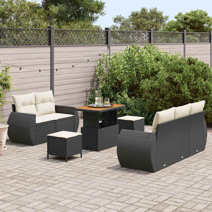 Set de canapele pentru grădină 8 pcs Negru poliratan - WALTI WALTI