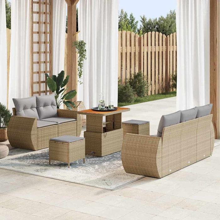Set de canapele pentru grădină 8 pcs Bej poliratan - WALTI WALTI