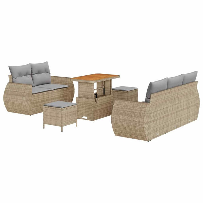 Set de canapele pentru grădină 8 pcs Bej poliratan - WALTI WALTI