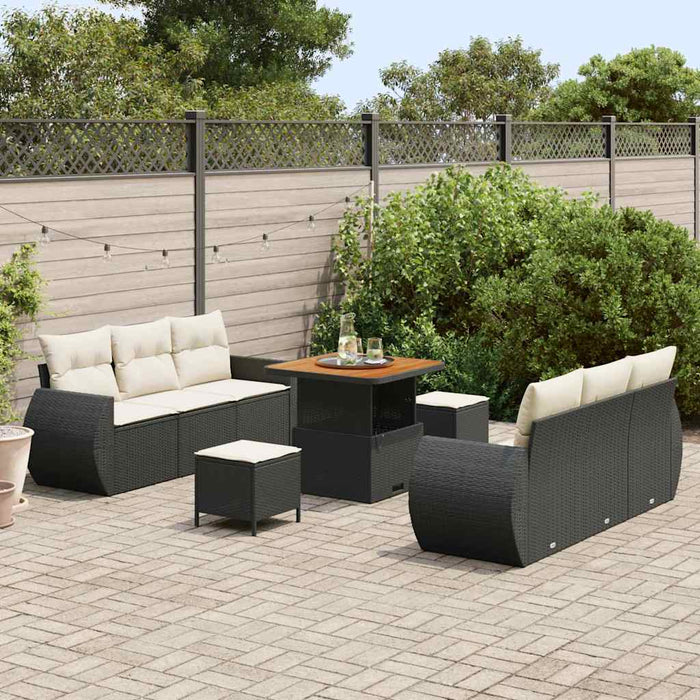 Set de canapele pentru grădină 9 pcs Negru poliratan - WALTI WALTI