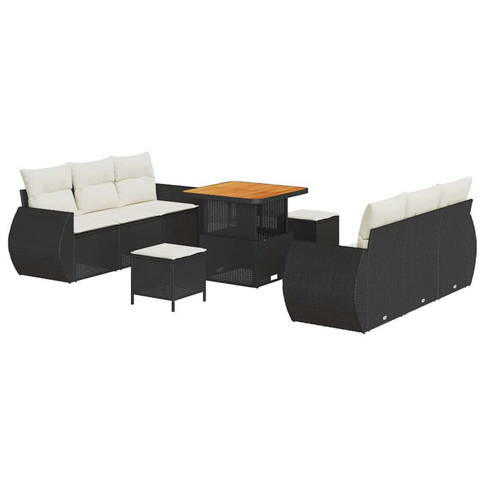 Set de canapele pentru grădină 9 pcs Negru poliratan - WALTI WALTI