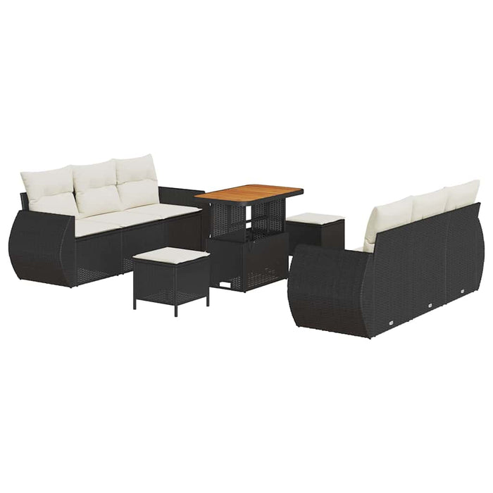 Set de canapele pentru grădină 9 pcs Negru poliratan - WALTI WALTI
