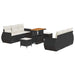 Set de canapele pentru grădină 9 pcs Negru poliratan - WALTI WALTI