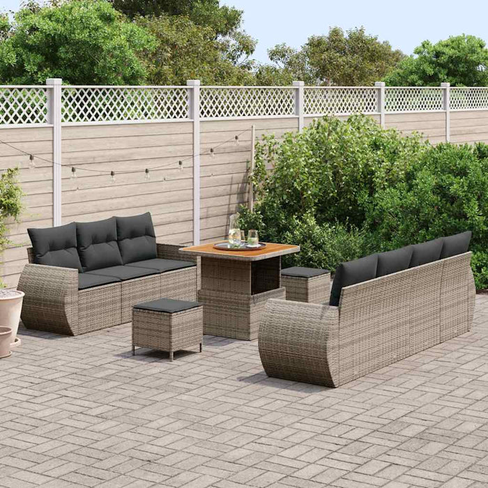 Set de canapele pentru grădină 10 pcs Gri poliratan - WALTI WALTI