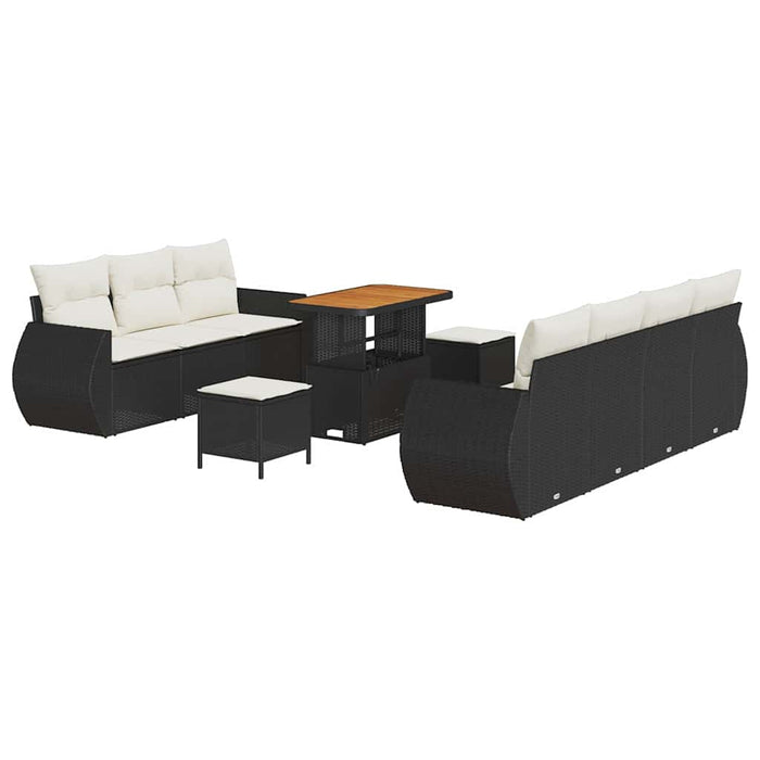 Set de canapele pentru grădină 10 pcs Negru poliratan - WALTI WALTI
