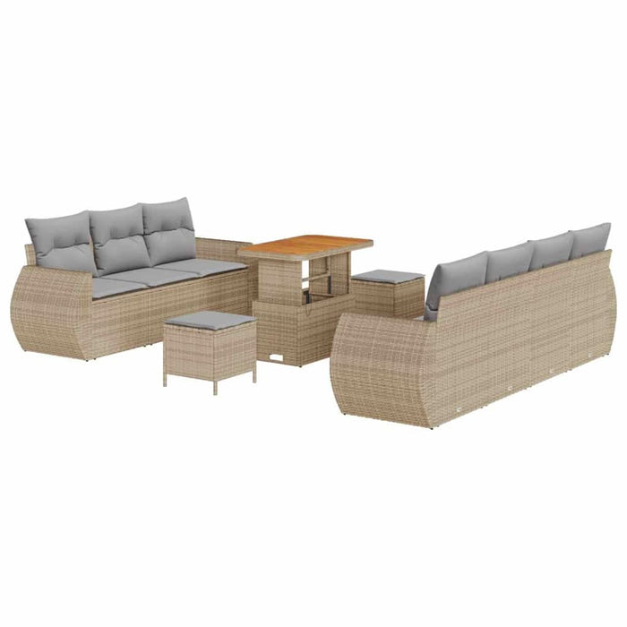 Set de canapele pentru grădină 10 pcs Bej poliratan - WALTI WALTI
