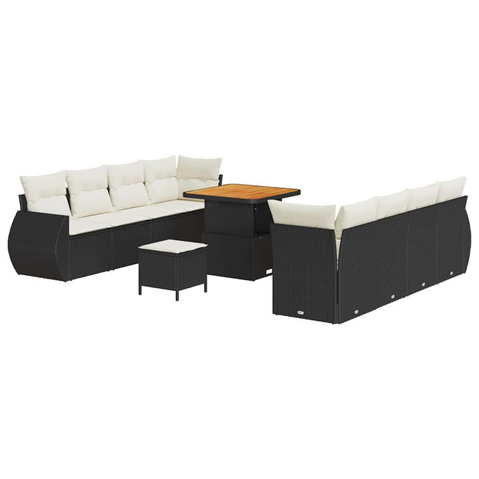 Set de canapele pentru grădină 11 pcs Negru poliratan - WALTI WALTI